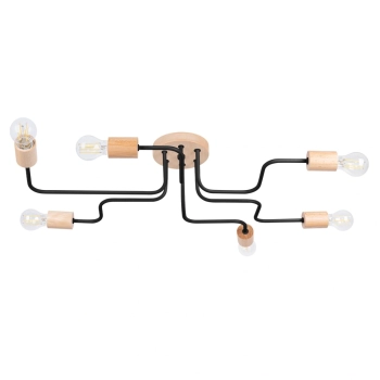 Timbo 6 lampa wisząca 6xE27 czarna SL.1670 Sollux Lighting