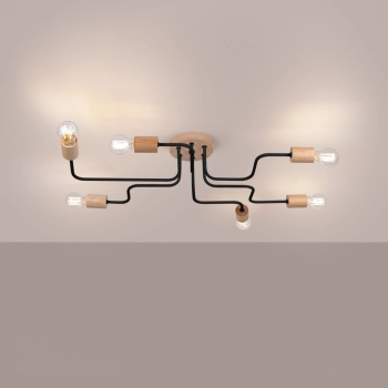 Timbo 6 lampa sufitowa 6xE27 czarna SL.1670