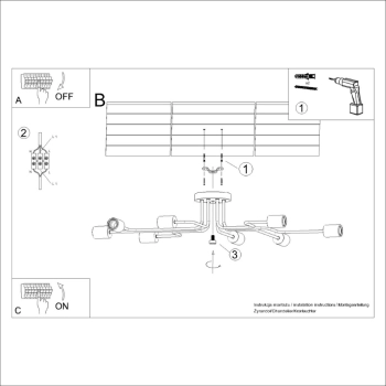 Timbo 8 lampa sufitowa 8xE27 biała SL.1667