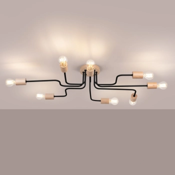 Timbo 8 lampa sufitowa 8xE27 czarna SL.1671