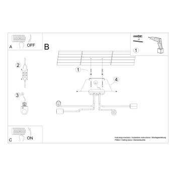 Vector 4 lampa sufitowa 4xE27 biała SL.1442
