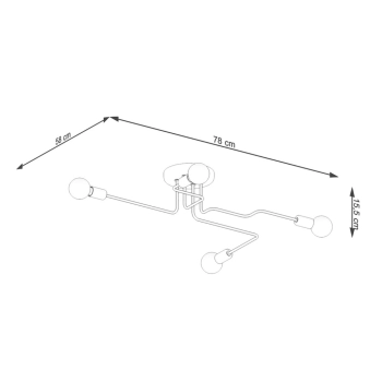 Vector 4 lampa sufitowa 4xE27 czarna SL.1446