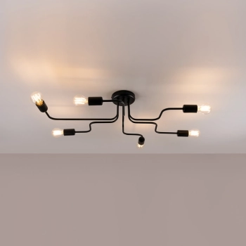Vector 6 lampa sufitowa 6xE27 czarna SL.1447