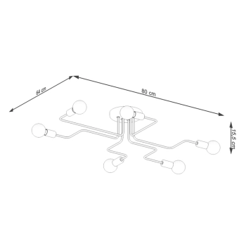 Vector 6 lampa sufitowa 6xE27 czarna SL.1447