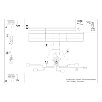 Vector 8 lampa sufitowa 8xE27 biała SL.1444