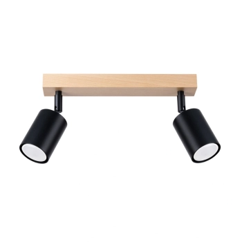 Verdo 2 lampa sufitowa 2xGU10 czarna SL.1291 Sollux Lighting