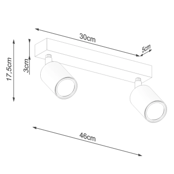 Verdo 2 lampa sufitowa 2xGU10 czarna SL.1291
