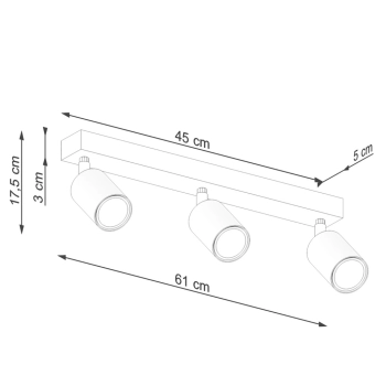 Verdo 3L lampa sufitowa 3xGU10 czarna SL.1293