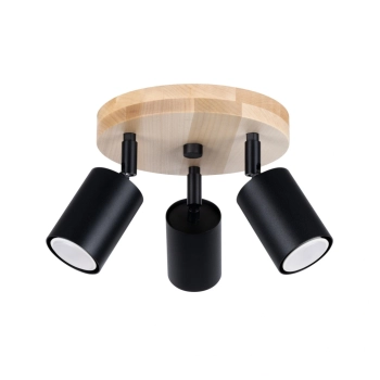 Verdo 3P lampa sufitowa 3xGU10 czarna SL.1292 Sollux Lighting