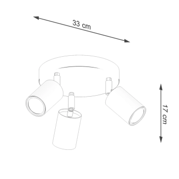 Verdo 3P lampa sufitowa 3xGU10 czarna SL.1292