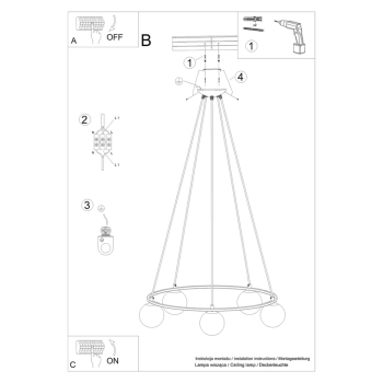 Yoli 5 lampa wisząca 5xG9 czarna SL.1214