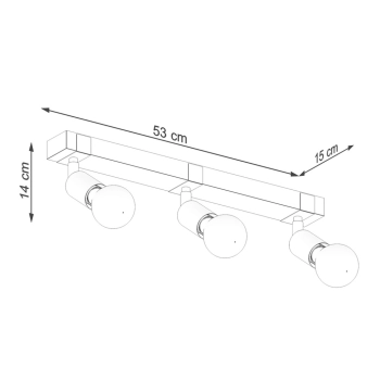 Zuca 3 lampa sufitowa 3xE27 czarna SL.1297