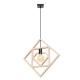 Caro lampa wisząca 1xE27 naturalne drewno, czarna SL.1757 Sollux Lighting