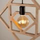 Caro lampa wisząca 1xE27 naturalne drewno, czarna SL.1757