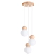 Pekka 3P lampa wisząca 3xG9 biała, naturalne drewno SL.1391 Sollux Lighting