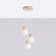 Pekka 3P lampa wisząca 3xG9 biała, naturalne drewno SL.1391