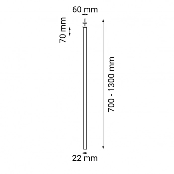 Alha T 70-130cm lampa sufitowa wpuszczana G9 czarna