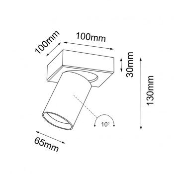 Tarumi lampa sufitowa 1xGU10 PAR16 czarna