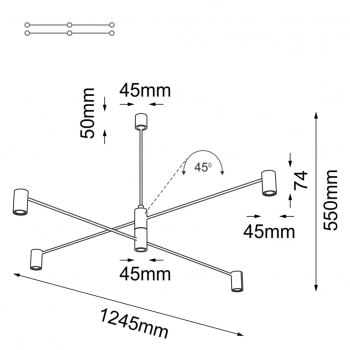 Dakata lampa wisząca 4xGU10 MR11 czarna