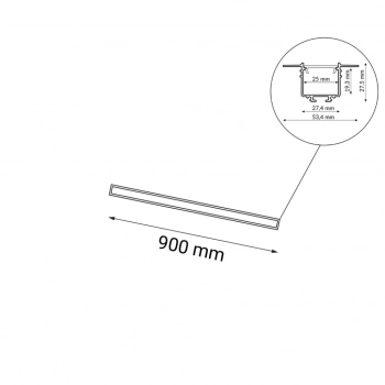 Hanawa lampa wpuszczana LED 2x16W 3600lm 3000K czarna