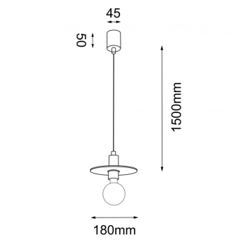 Ikeda lampa wisząca 1xE27 czarna