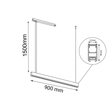 Isaseki lampa wisząca LED 1x16W 1800lm 3000K czarna