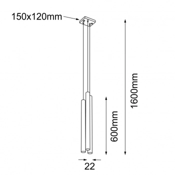 Kosame lampa wisząca 3xG9 czarna