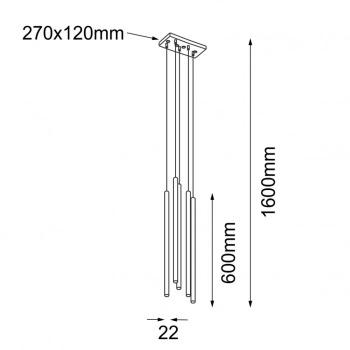 Kosame lampa wisząca 5xG9 czarna