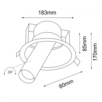 Yakumo lampa sufitowa 1xGU10 PAR16 biała