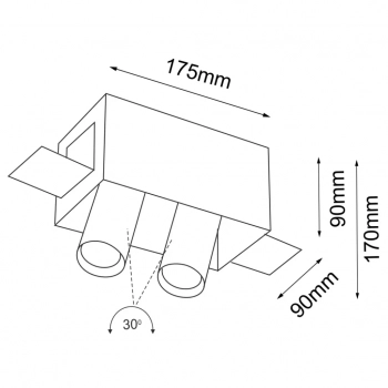 Yamato lampa sufitowa 2xGU10 MR11 biała