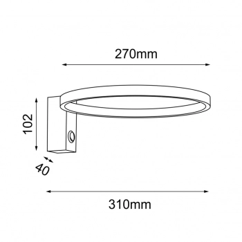 Agaro 27 kinkiet 31cm LED 8,4W 1025lm 3000K czarny 4055