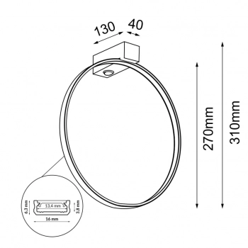 Agaro 27 kinkiet 31cm LED 8,4W 1025lm 3000K złoty 4316