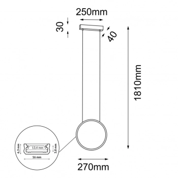 Agaro 27 lampa wisząca czarna 27cm 3000K 5306