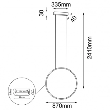 Agaro 87 lampa wisząca czarna 87cm 3000K 5310