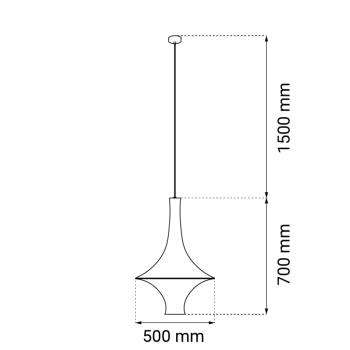 Alda L lampa wisząca 1xE27 czarna