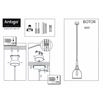 Botor lampa wisząca 1xG9 czarna