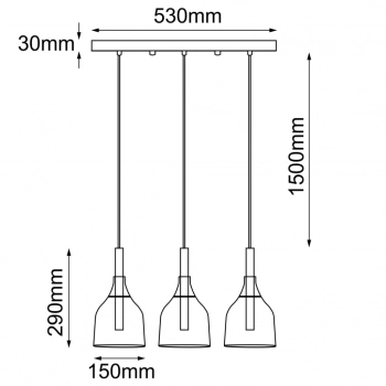 Botor 3 lampa wisząca 3xG9 czarna