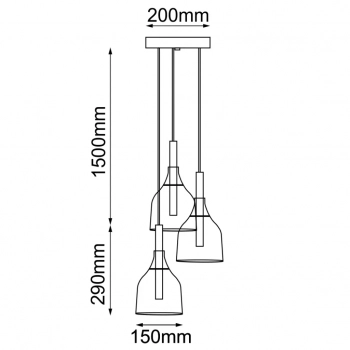 Botor O 3 lampa wisząca 3xG9 czarna