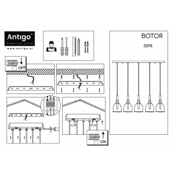 Botor 5 lampa wisząca 5xG9 czarna