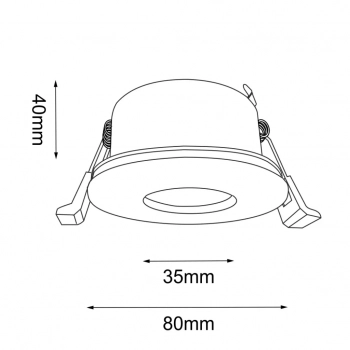 Chito lampa wpuszczana IP54 1xG10 czarna