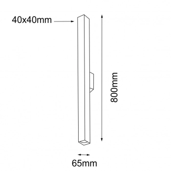 Doha K1 kinkiet 80cm 2xGU10 MR11 czarny 4703