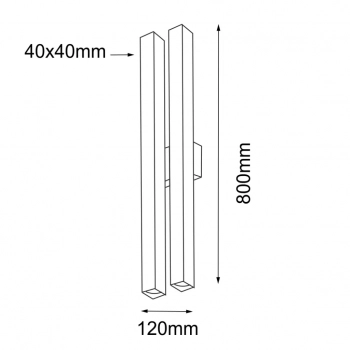 Doha K2 kinkiet 80cm 4xGU10 MR11 czarny 4706