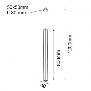 Doha lampa wisząca 80cm 1xGU10 MR11 czarna 5701