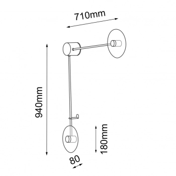 Furano L kinkiet 94cm 2xGU10 MR11 czarny 4035