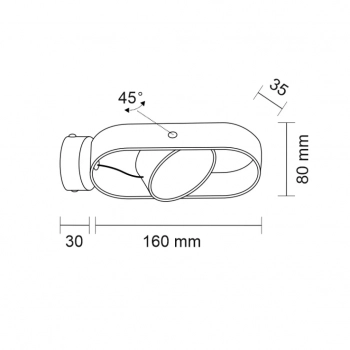 Furoku K kinkiet LED 6W 731lm 4000K czarny 8507