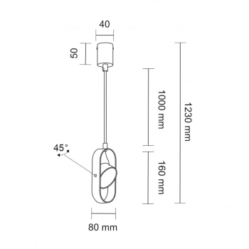 Furoku 1 lampa wisząca czarna 4000K 8537