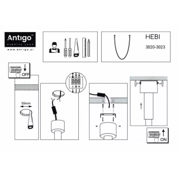 Hebi 386cm lampa wisząca LED 38W 4640lm 3000K czarna