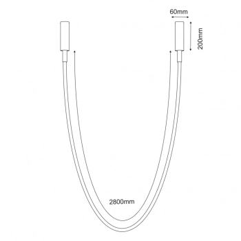 Hebi 320cm lampa wisząca LED 28W 3662lm 4000K czarna