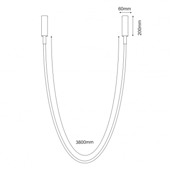 Hebi 420cm lampa wisząca LED 38W 4970lm 4000K czarna