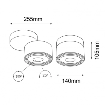 Himi lampa sufitowa 10,5cm 1xGU10 ES111 czarna 1121